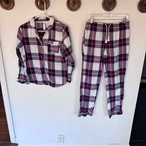 Stars Above Red and white flannel plaid Pajama Set size small